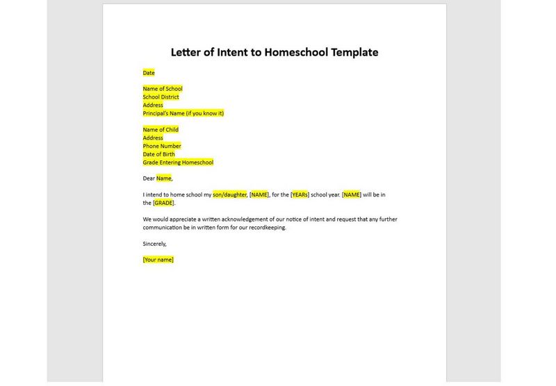 Homeschool Letter of Intent - Whatever You Need to Know Homeschool Letter of Intent - Whatever You Need to Know